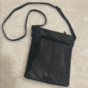 Margot Black Leather Crossbody Bag